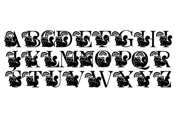 Kitty Monogram Font PNG with transparent background - Preview 3