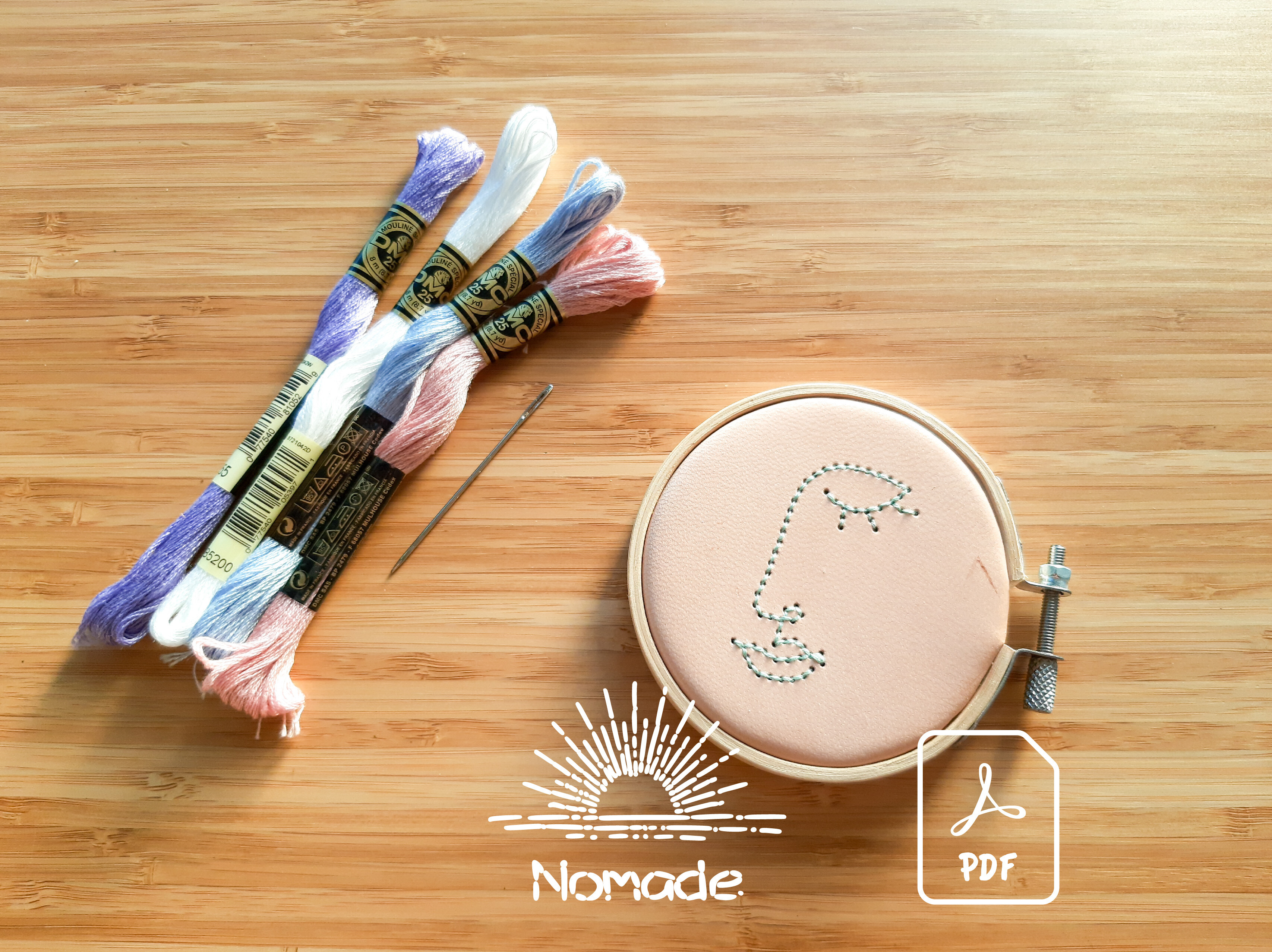 One Line Feminine Motif 3 | Leathercraft