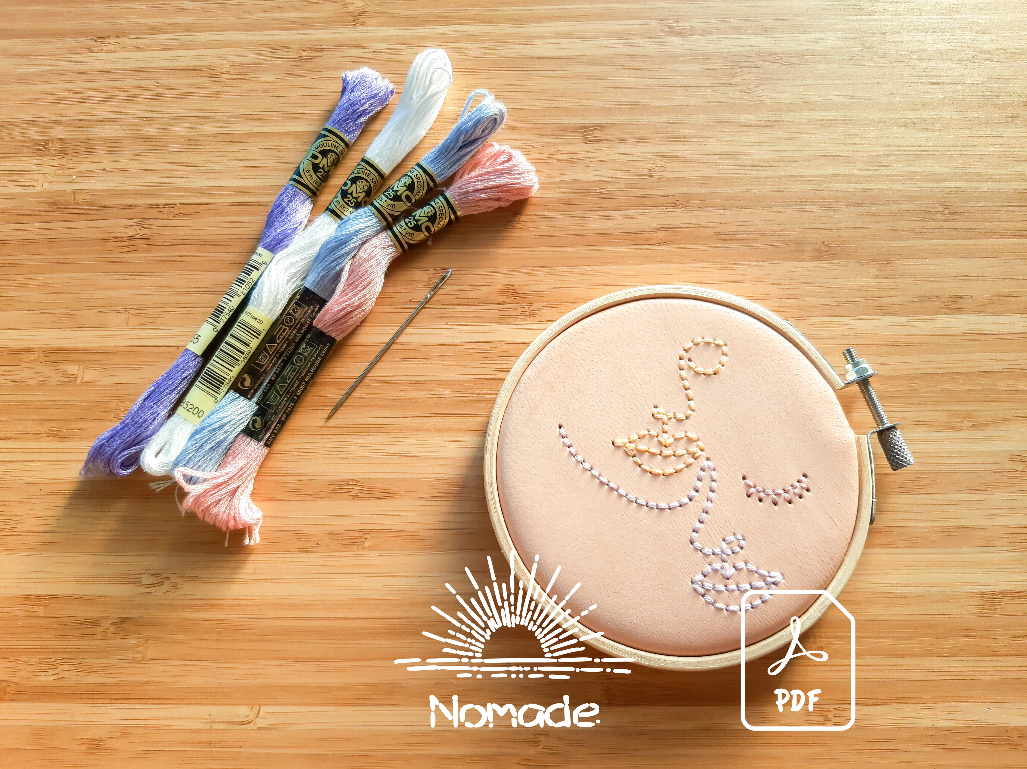 One Line Feminine Motif 4 | Leathercraft