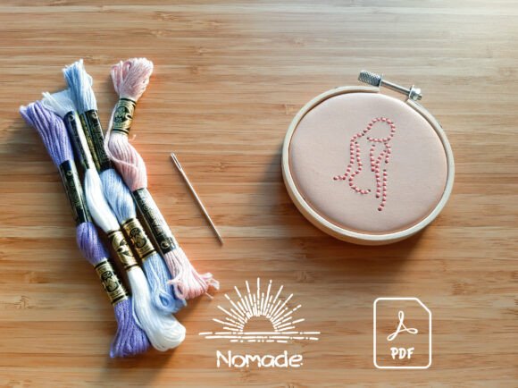 One Line Feminine Motif 6 | Leathercraft