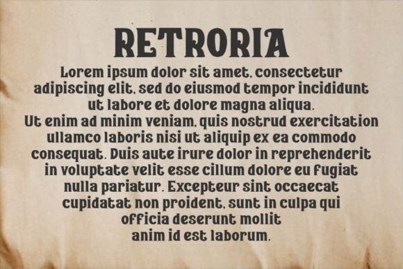 Retroria Font PNG with transparent background - Preview 3
