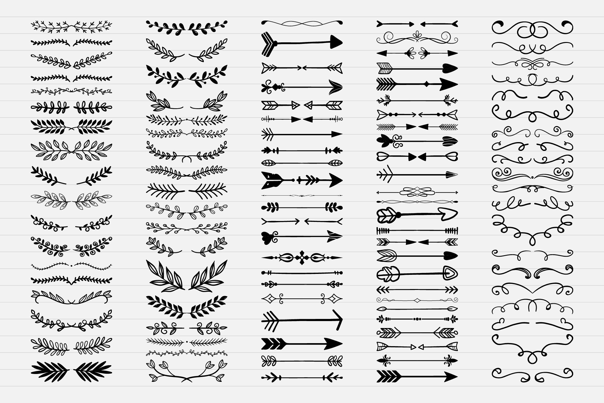 SVG Flower and Leaf Ornament Dividers