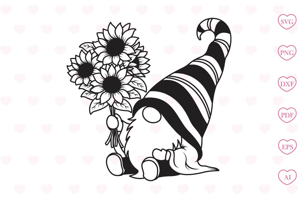 Sunflower Gnome Svg Sunflower Svg Graphic by Tadashop Design · Creative ...