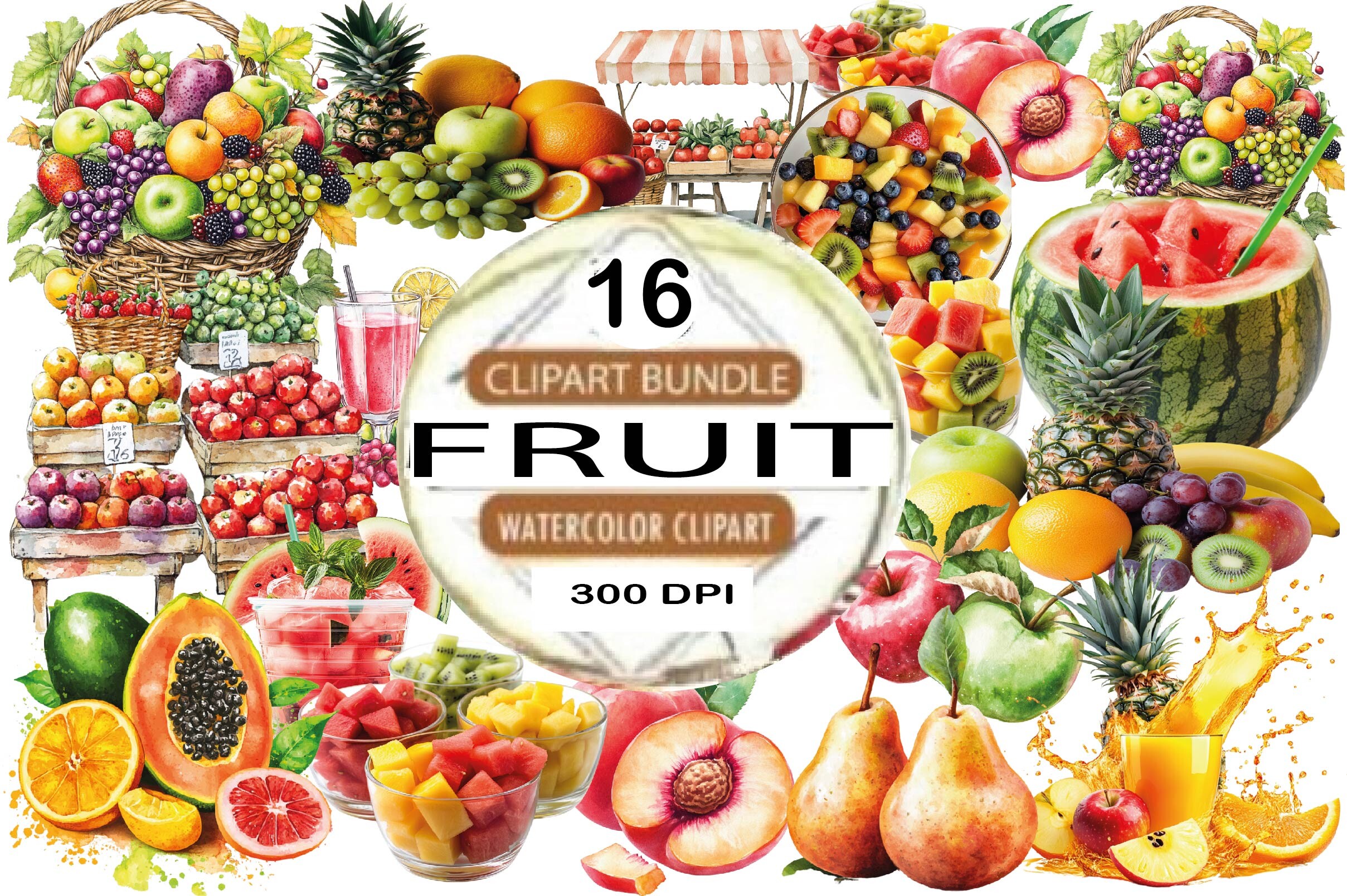 Watercolor Fruit Clipart Graphic by clipart · Creative Fabrica