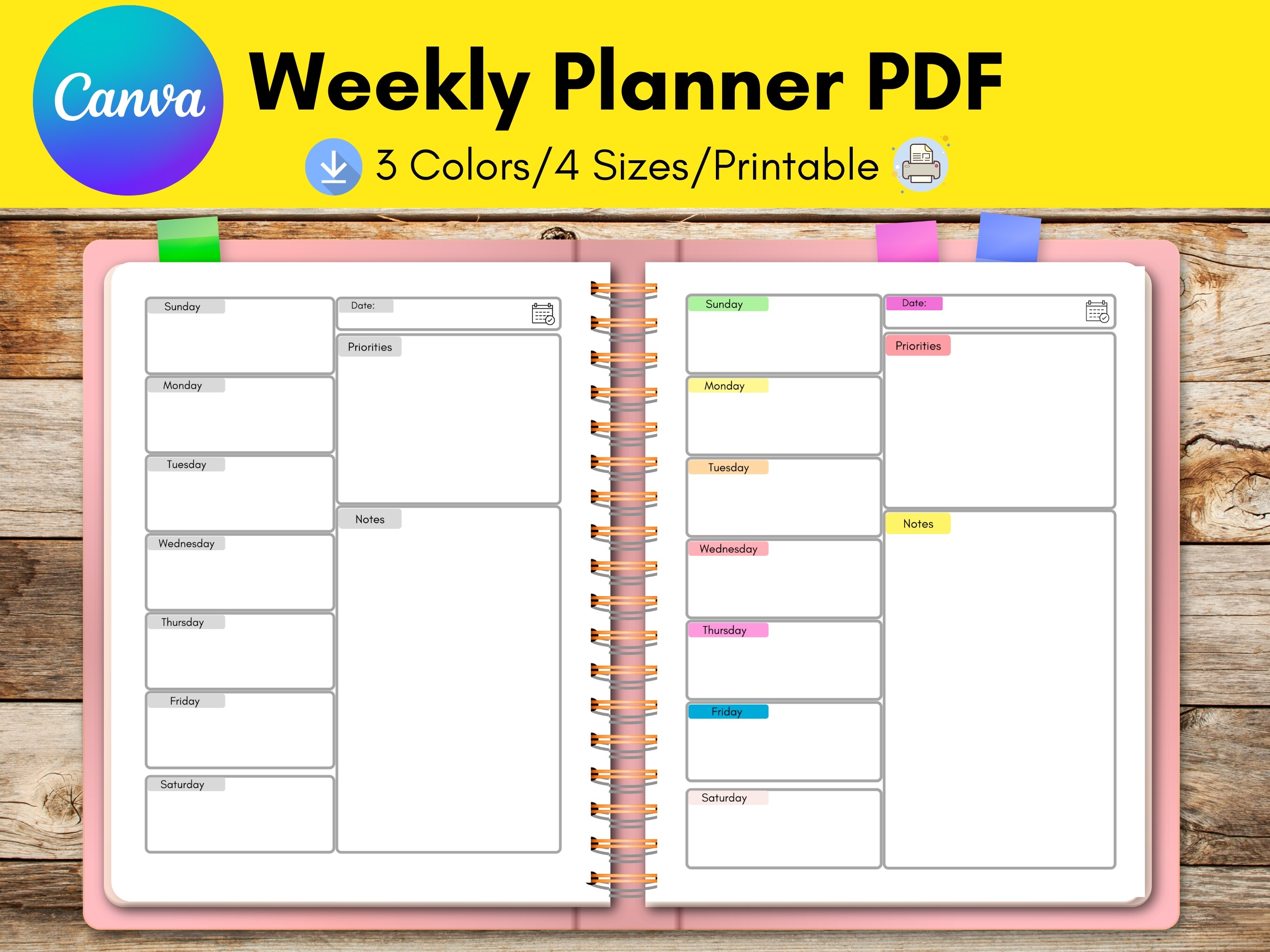 Weekly Planner Canva Template