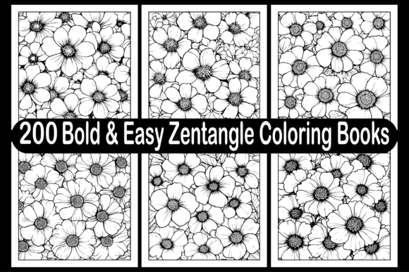 200 Bold & Easy Zentangle Coloring Books