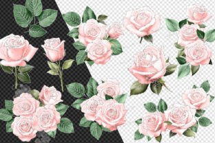 Blush and Silver Glam Roses Graphic by Digital Curio · Creative Fabrica