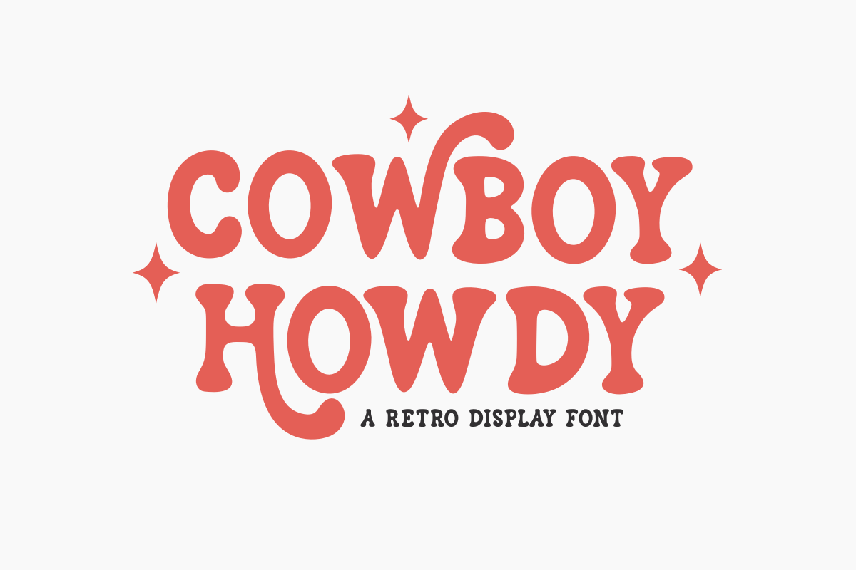 Cowboy Howdy preview: handcrafted retro font