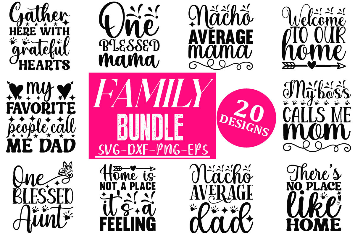 Family Quotes Bundle Svg Graphic by DesigncrativeABK · Creative Fabrica