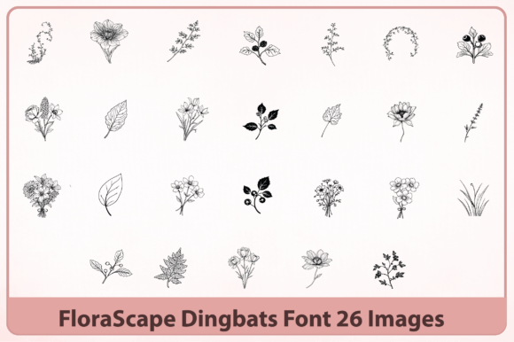 Florascape Font PNG with transparent background - Preview 1