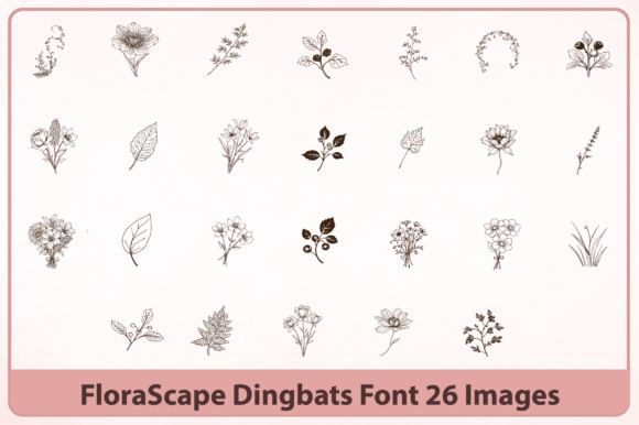 Florascape Font PNG with transparent background - Preview 2