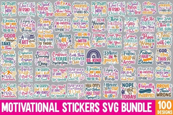 Funny Motivational Stickers SVG Bundle