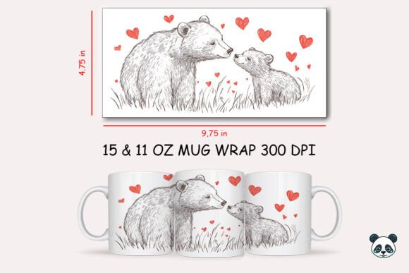 Mama Bear Mothers Day Mug Wrap Graphics