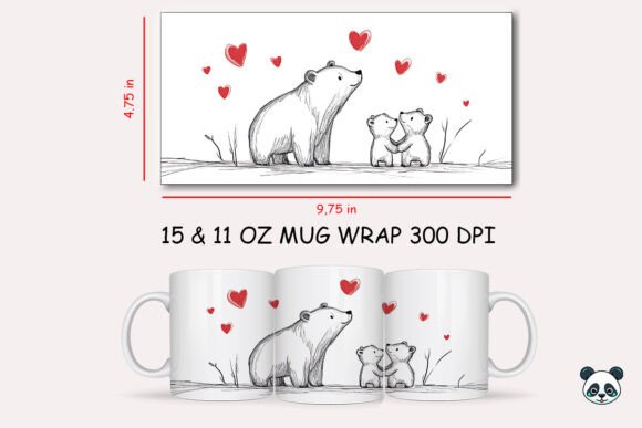 Mama Bear Mothers Day Mug Wrap Graphics