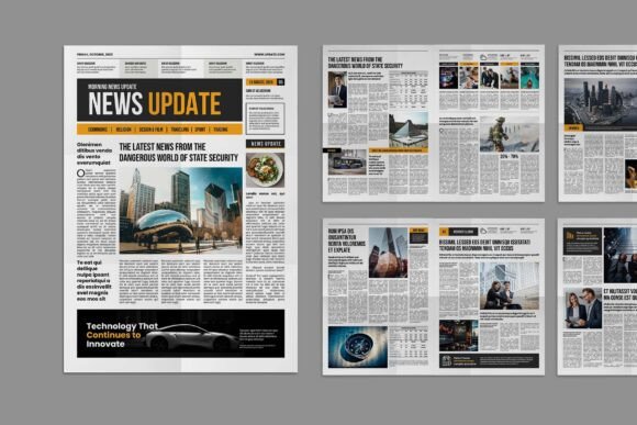 Modern Simple Classic Newspaper Template - Printable