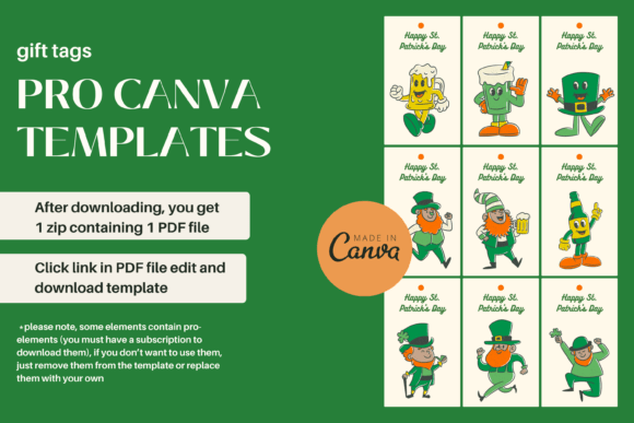 Patrick's Day Gift Tags Canva Template