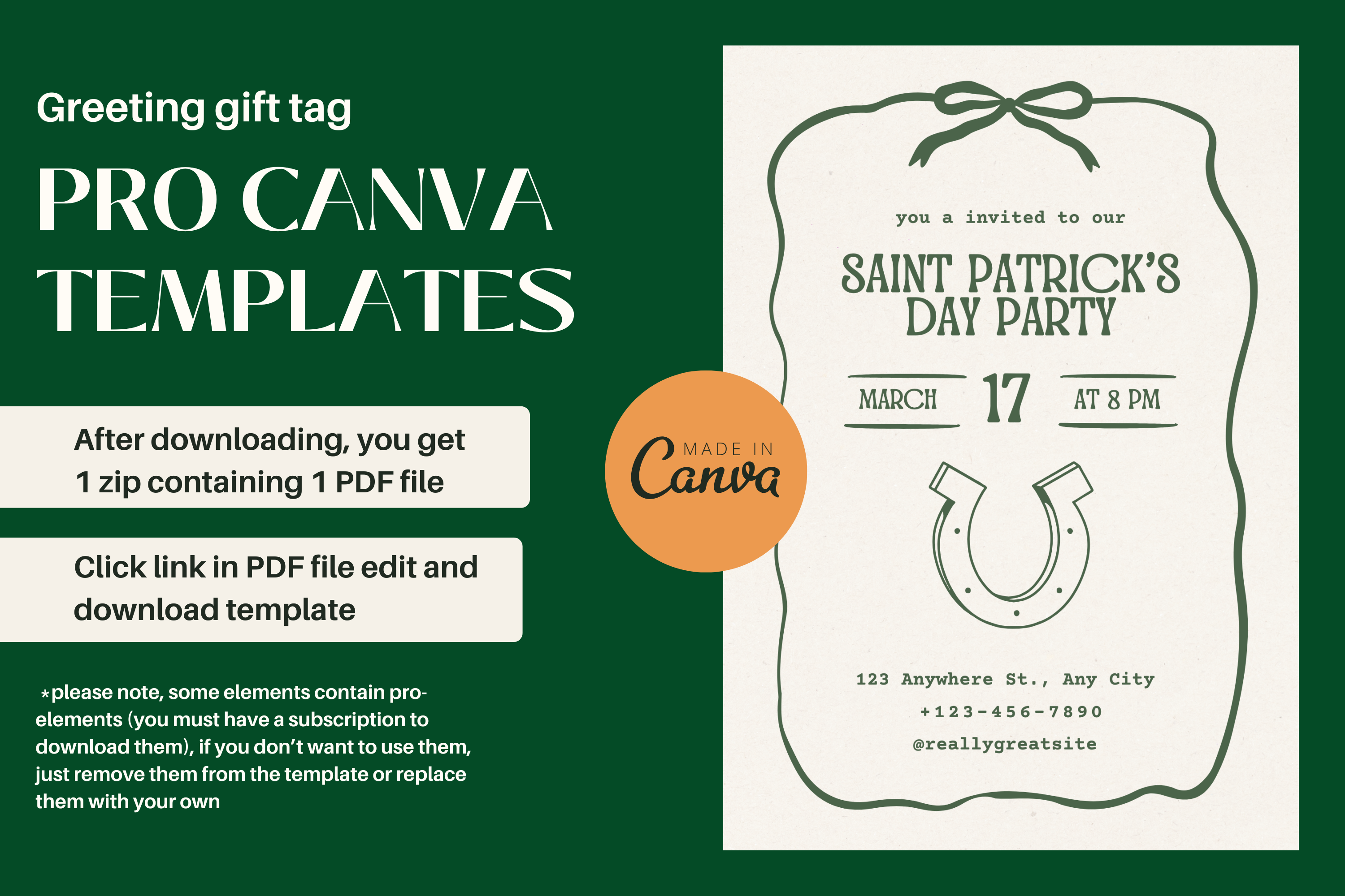 Saint Patrick's Day Invitation Canva