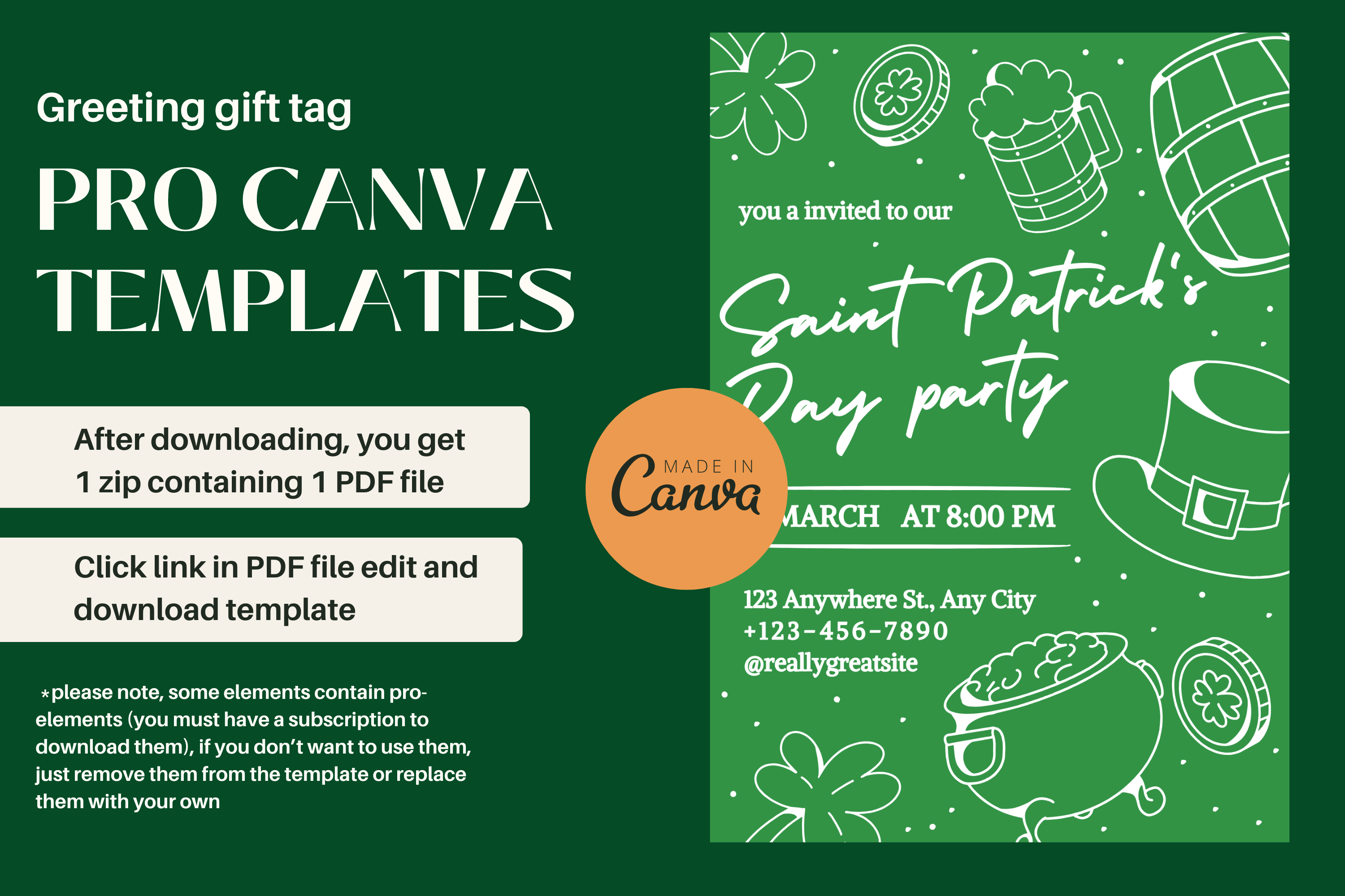 St. Patrick's Day Invitation Canva
