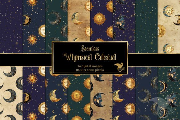 Whimsical Celestial Digital Paper