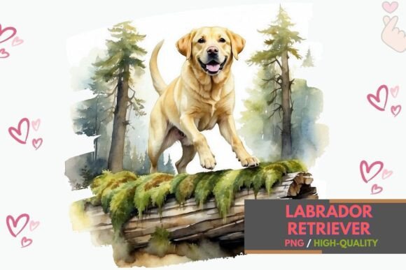 Yellow Labrador Retriever Clipart PNG Graphic by Murmeo Designs ...