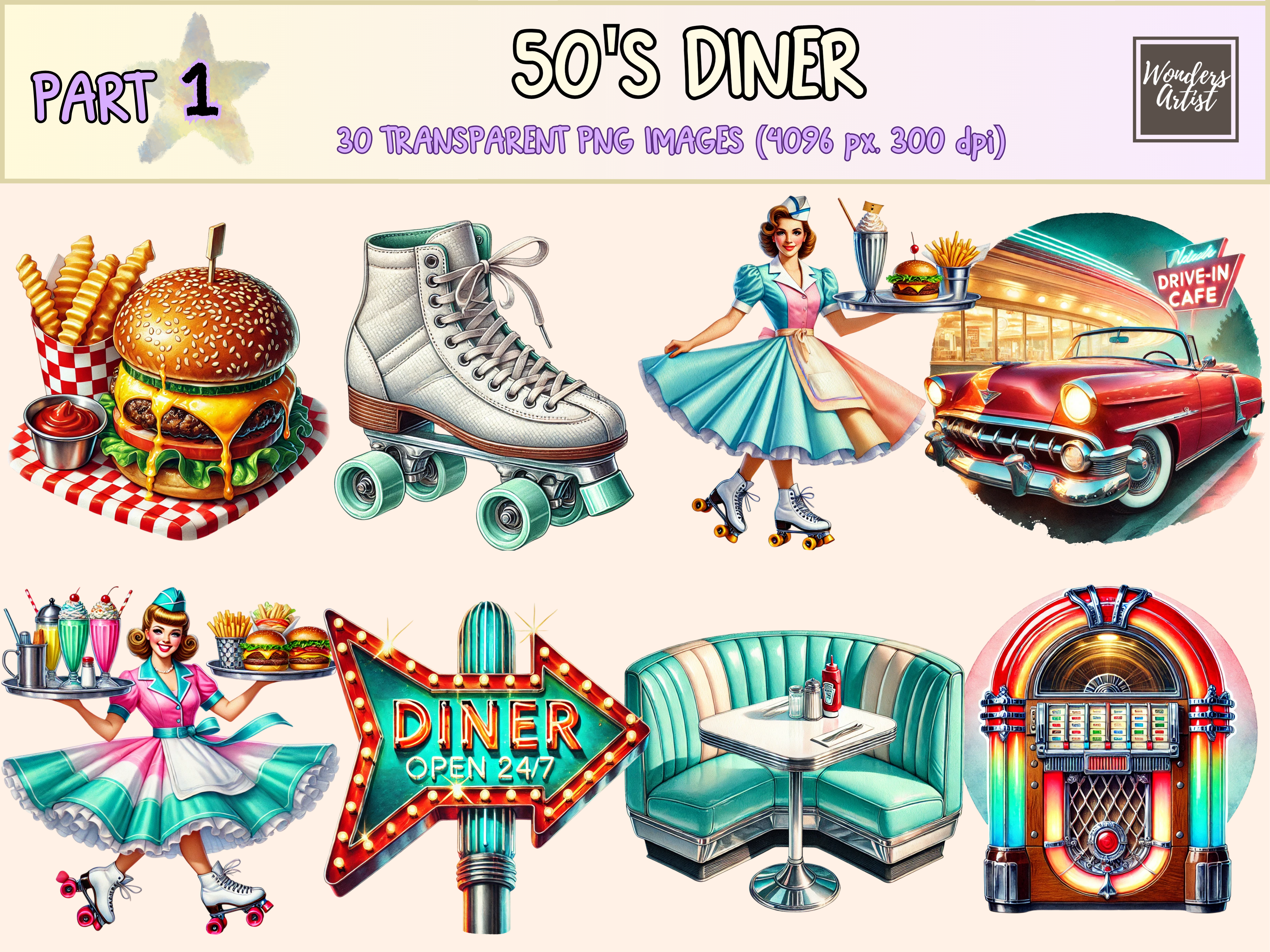 50's Diner Clipart P1