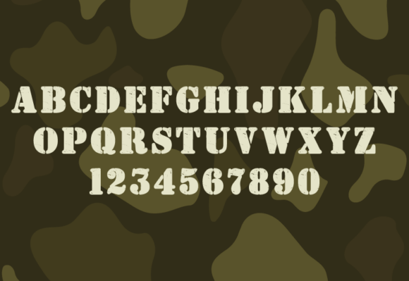 Army Stencil Font - Preview 1