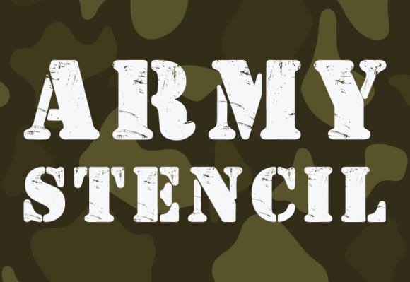 Army Stencil Font - Preview 2
