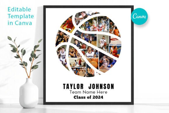 Basketball Photo Collage, Canva Template