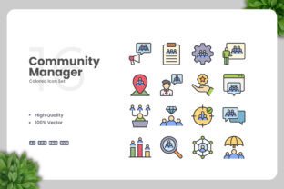 Community Manager Color Icons Graphic by upnowgraphic · Creative Fabrica