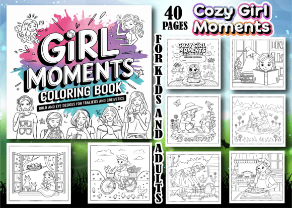 Cozy Girl Moments Coloring Pages