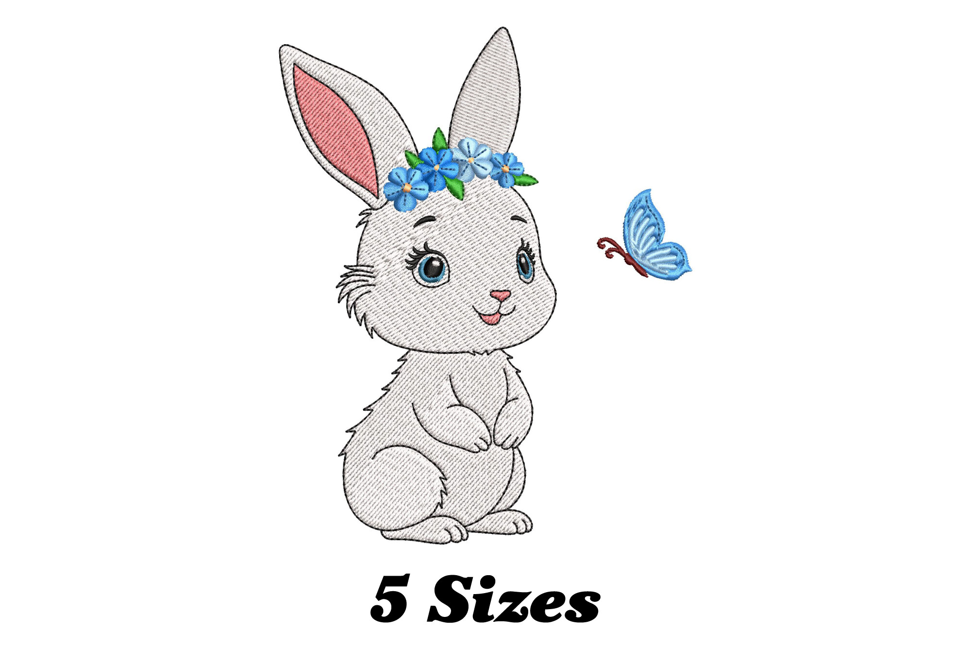 Cute Rabbit with Butterfly · Creative Fabrica