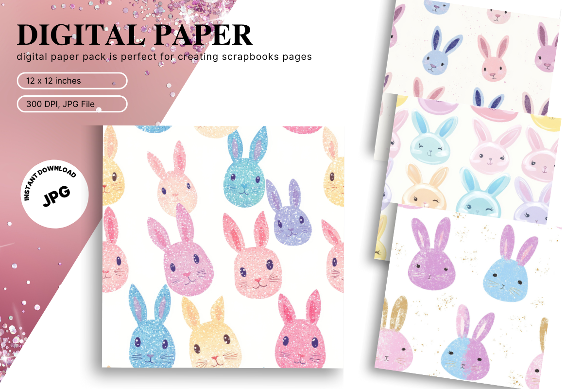 Easter Day Backgrounds Bunny Pattern Graphic by OPPAKARAN · Creative ...