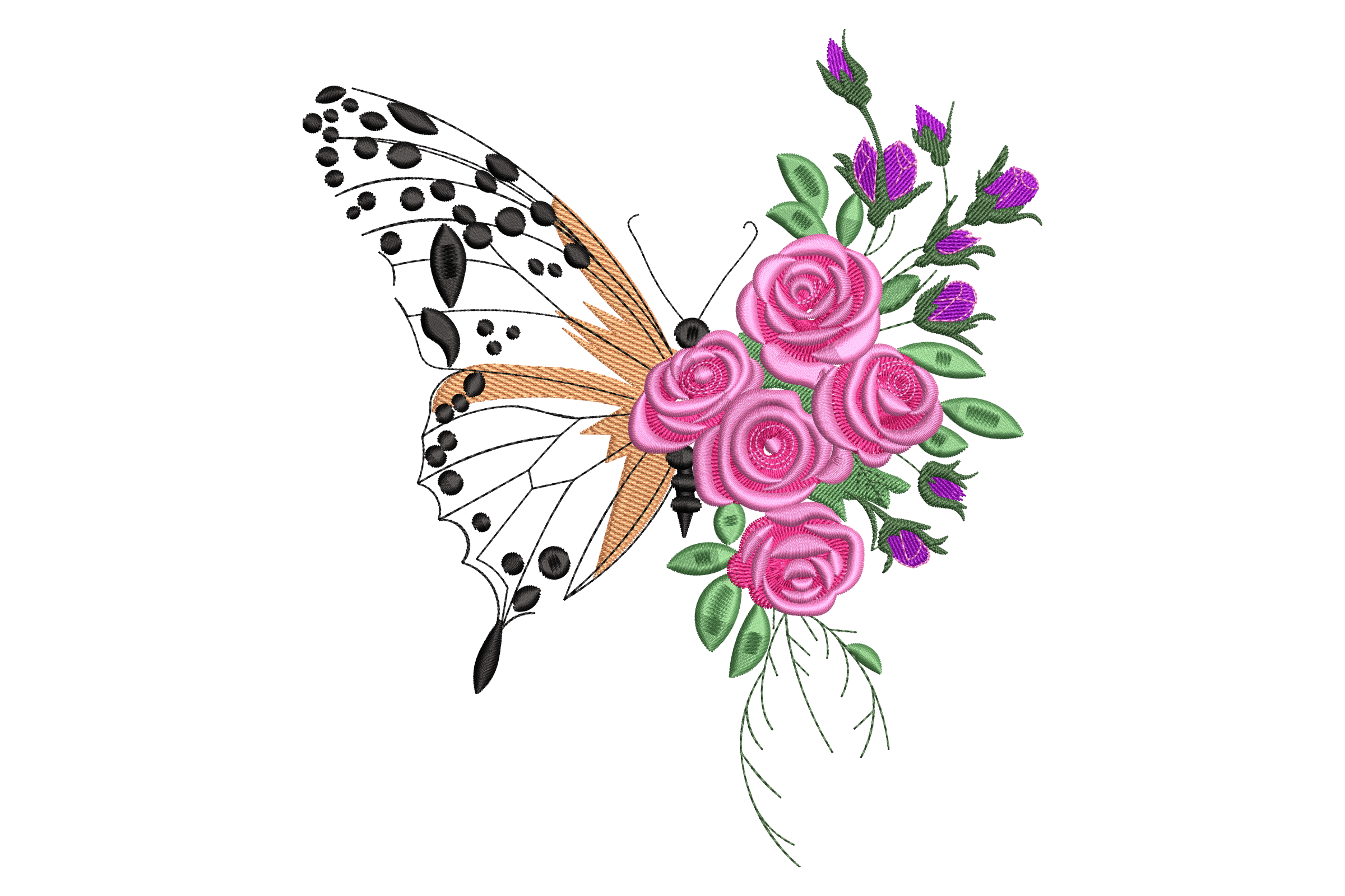 Elegant Butterfly and Roses