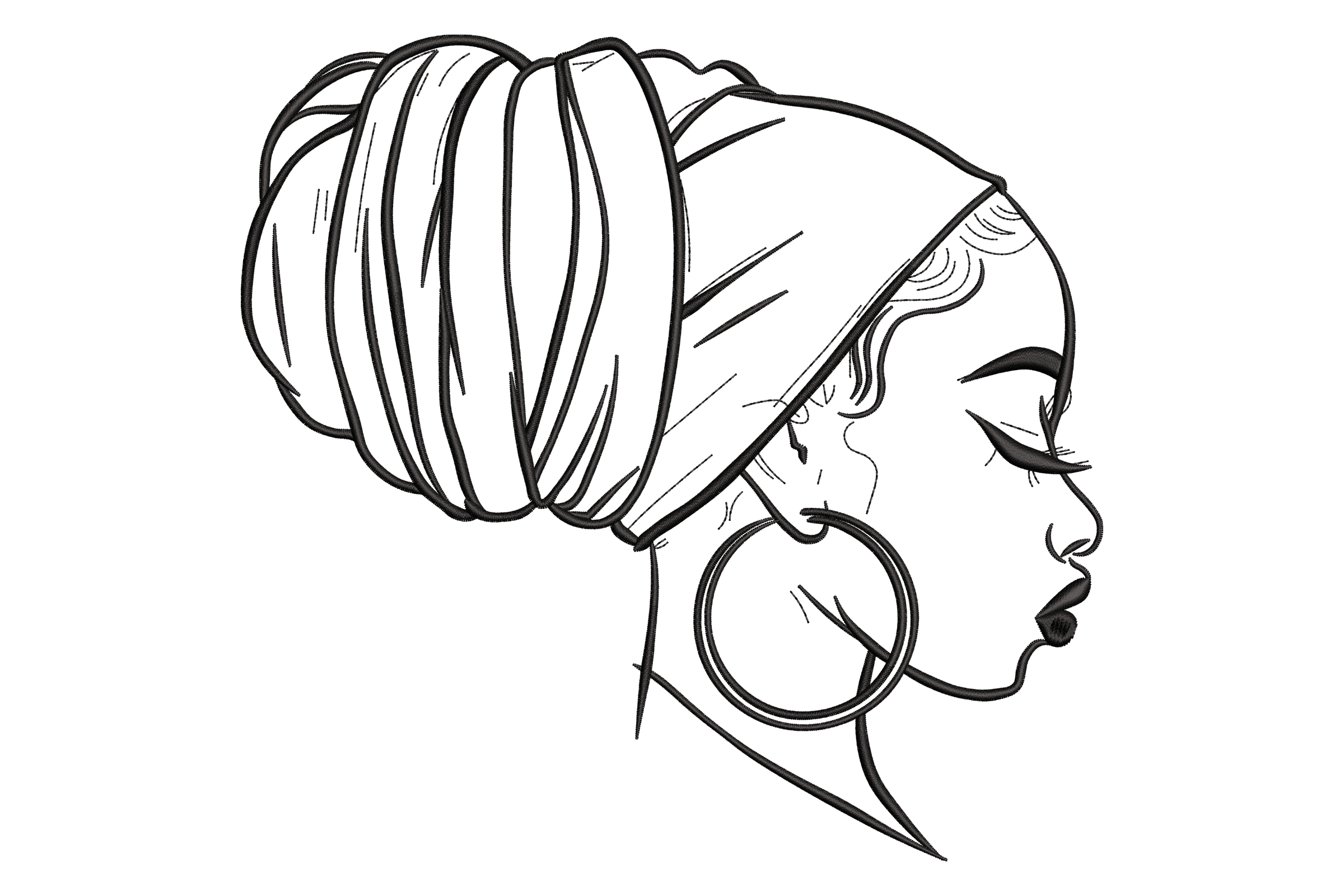 Elegant Woman in Headwrap