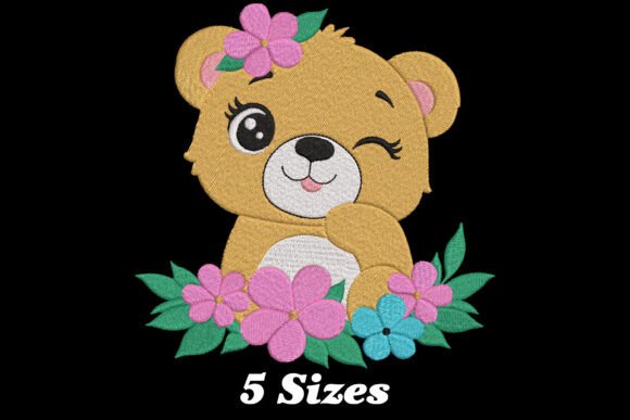Floral Cute Little Bear