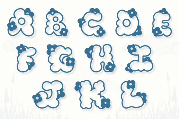 Flower Cloud Font - Preview 1