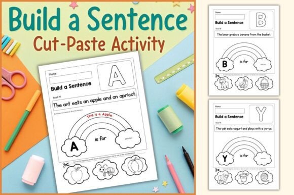 Fun Sentence Building Activity for Kids Graphic by TheStudyKits ...