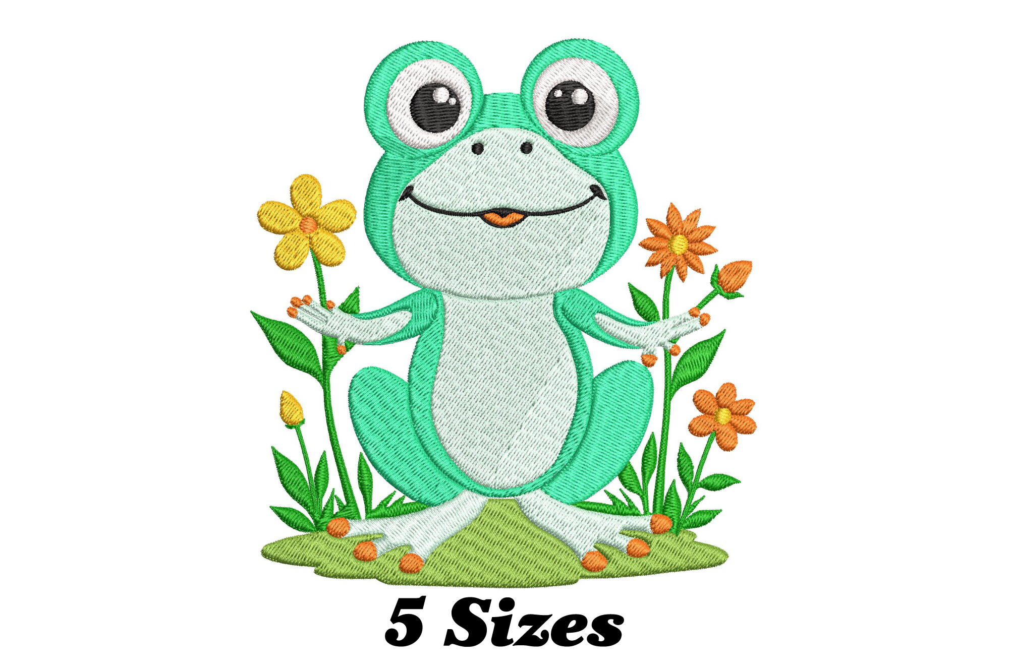 Funny Frog with Flower