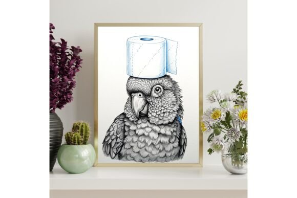 Funny Parrot Bathroom Decor