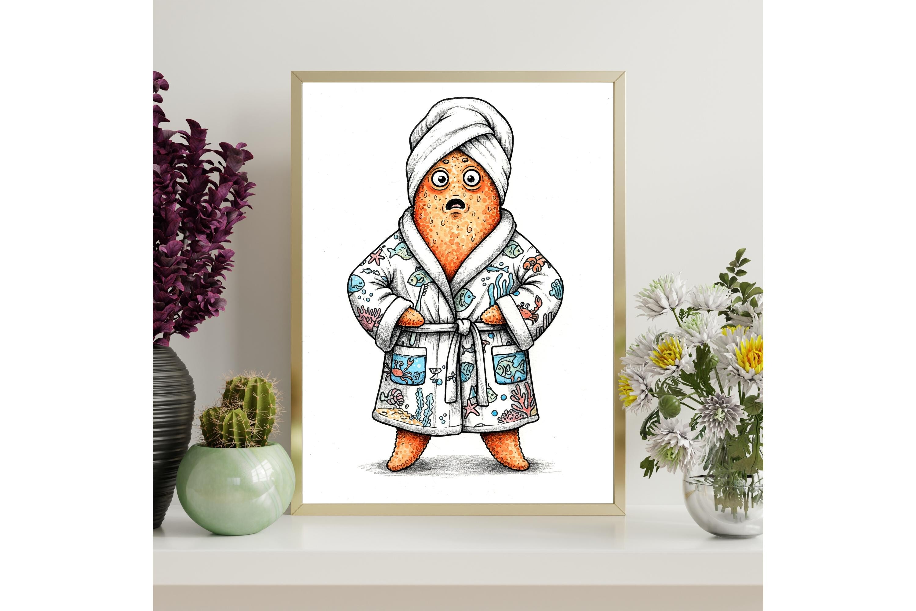 Funny Surprised Starfish Printable Wall