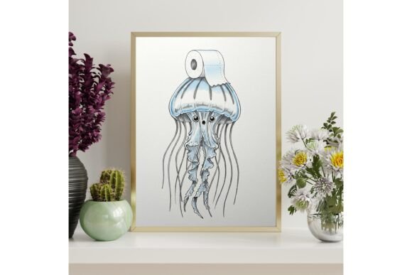 Jellyfish Bathroom Printable Wall Art