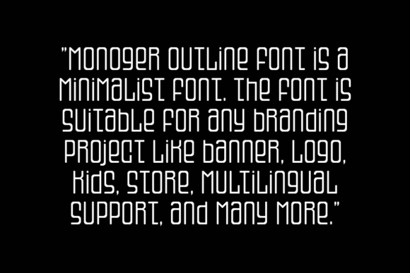 Monoger Outline Font PNG with transparent background - Preview 4