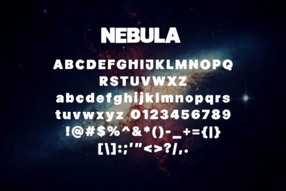 Nebula Font PNG with transparent background - Preview 1