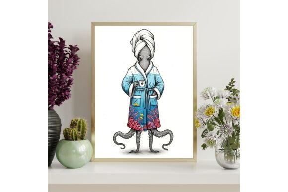 Octopus Bathroom Wall Art Printable