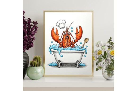 Printable Funny Lobster Chef Wall Art