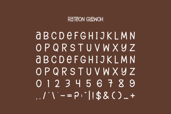 Rateon Glewoh Font PNG with transparent background - Preview 1