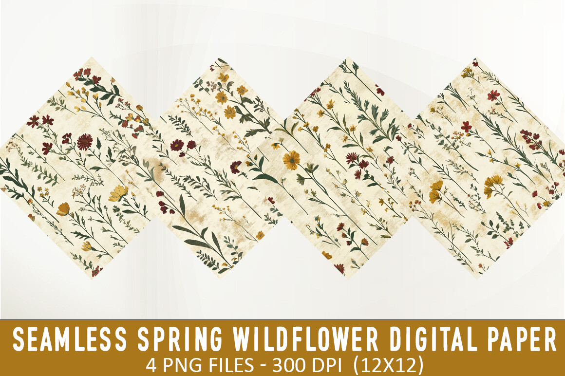 Seamless Spring Wildflower Digital Paper Graphic by Creative Art ...