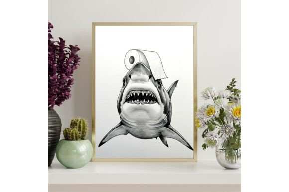 Shark Bathroom Wall Art