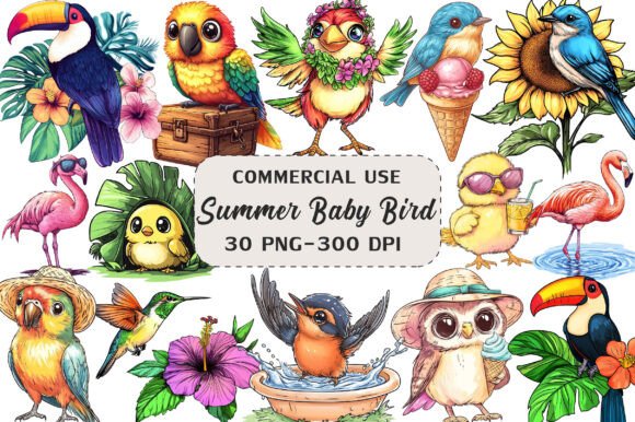 Summer Baby Bird Clipart Graphic by CraftNest · Creative Fabrica