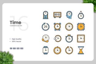 Time Color Icons Graphic by upnowgraphic · Creative Fabrica